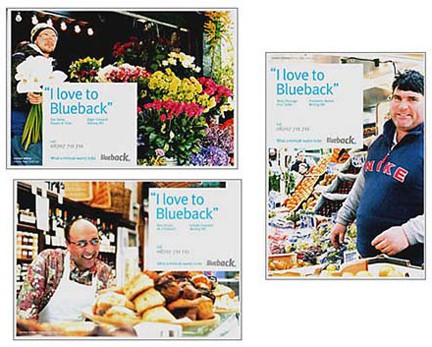 Postcards produced to promote Blueback Private Hire